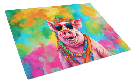 Hippie Animal Pig Glass Cutting Board