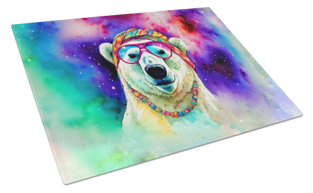 Hippie Animal Polar Bear Glass Cutting Board