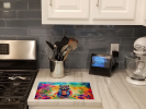 Hippie Animal Raccoon Glass Cutting Board