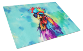 Hippie Animal Rooster Glass Cutting Board