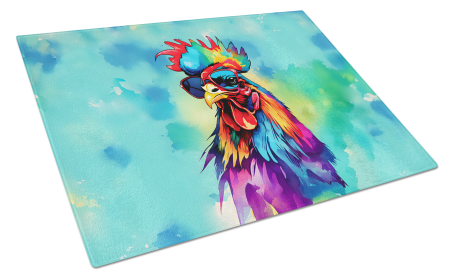 Hippie Animal Rooster Glass Cutting Board