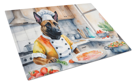 Belgian Malinois The Chef Glass Cutting Board