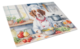 Brittany Spaniel The Chef Glass Cutting Board