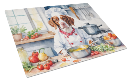 Brittany Spaniel The Chef Glass Cutting Board