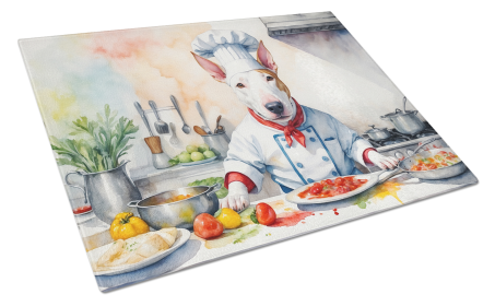 Bull Terrier The Chef Glass Cutting Board