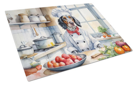 English Setter The Chef Glass Cutting Board