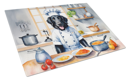 Flat-Coated Retriever The Chef Glass Cutting Board