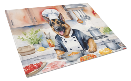 German Shepherd The Chef Glass Cutting Board
