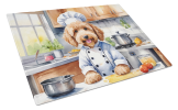 Goldendoodle The Chef Glass Cutting Board