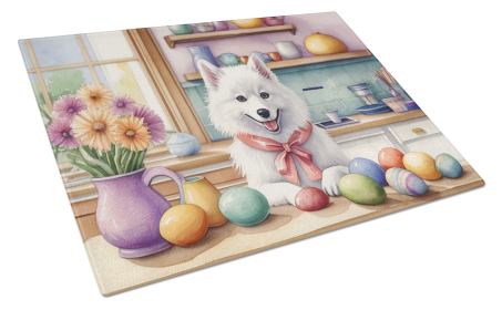 Decorating Easter American Eskimo Glass Cutting Board