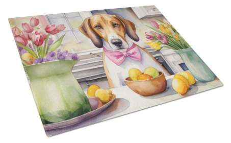 Decorating Easter American Foxhound Glass Cutting Board
