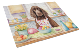 Decorating Easter American Water Spaniel Glass Cutting Board