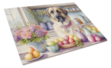 Decorating Easter Anatolian Shepherd Dog Glass Cutting Board