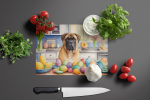 Decorating Easter Bullmastiff Glass Cutting Board