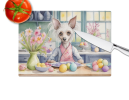 Decorating Easter Chinese Crested Glass Cutting Board