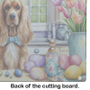 Decorating Easter Cocker Spaniel Glass Cutting Board