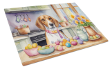 Decorating Easter English Foxhound Glass Cutting Board