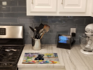 Decorating Easter Black Labrador Retriever Glass Cutting Board