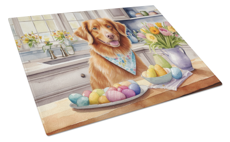 Decorating Easter Nova Scotia Duck Tolling Retriever Glass Cutting Board