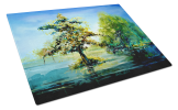 Cypress Tree in the Bayou Blue Glass Cutting Board