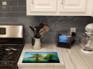 Cypress Tree in the Bayou Blue Glass Cutting Board