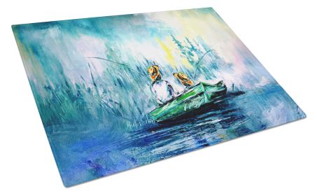 Fishing On The Bayou Glass Cutting Board