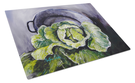 Home Grown In Plaquemines Parish Cabbage Glass Cutting Board