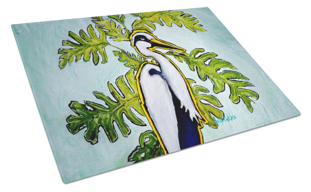Jungle Fever Heron Glass Cutting Board