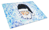 Novena Blue Santa Claus Glass Cutting Board