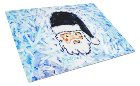 Novena Blue Santa Claus Glass Cutting Board