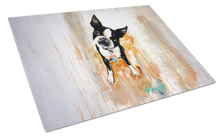 Boston Terrier Scout Glass Cutting Board