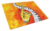 CiuSomething Blues Saxaphone and Piano Glass Cutting Board