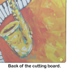 CiuSomething Blues Saxaphone and Piano Glass Cutting Board