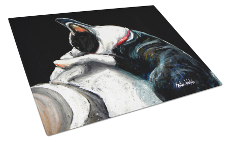 Boston Terrier Spot In The Sun Glass Cutting Board