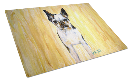 Boston Terrier Walker Two Glass Cutting Board