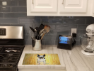 Boston Terrier Walker Two Glass Cutting Board