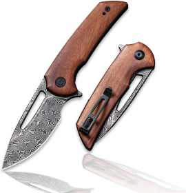 CIVIVI Odium Knife Damascus Blade + Cuibourtia Wood Handle