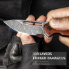 CIVIVI Odium Knife Damascus Blade + Cuibourtia Wood Handle