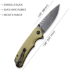 CIVIVI Brazen Knife Damascus Blade + Olive Micarta Handle