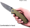 CIVIVI Brazen Knife Damascus Blade + Olive Micarta Handle