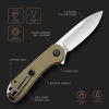 CIVIVI Elementum Knife Olive Micarta Handle