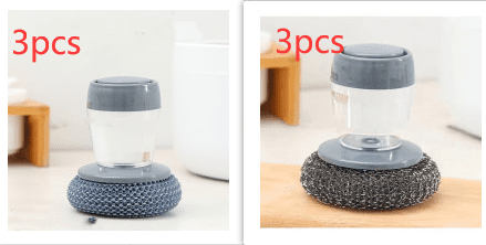 Kitchen Soap Dispensing Palm Brush Push-type Detergent Tools (Option: A and B 3set)
