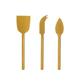 Stainless Steel Cheese Knife Golden Three-piece Set (Option: Cheese Knife Three Piece Set)