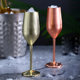 Happiest Hours Cocktail Glasses Let The Party Begin (Color: Golden Champagne Flute  Pair)