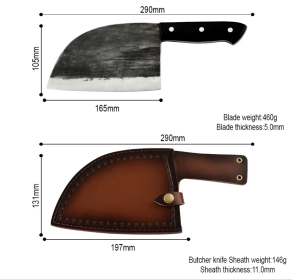 Artificial Forging Chopping Knives (Option: Black with sheath)