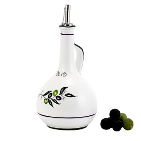 OLIVE Oil/Vinegar Bottle (Style: Olive Oil Bottle Dispenser with metal capped pourer)