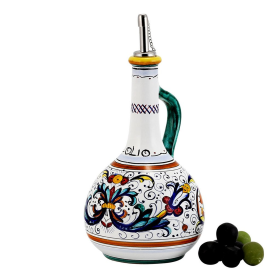 RICCO DERUTA Oil/Vinegar Bottle (Style: Olive Oil Bottle Dispenser with metal capped pourer)