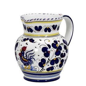 ORVIETO ROOSTER Pitcher (Style: Traditional Deruta Pitcher (1.25 Liters/40 Oz/5 Cups))