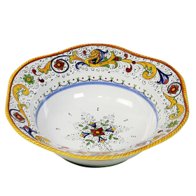 RAFFAELLESCO Bowls for Serving Pasta or Salad (Style: Hexagonal Lg Salad Pasta Bowl)