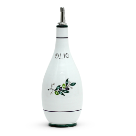 OLIVA Oil/Vinegar Bottle (Style: Olive Oil Bottle Dispenser with metal capped pourer)